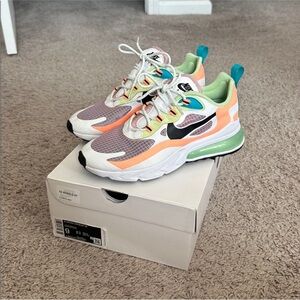 Nike Air Max 270 React Sneakers in Orange, Green, and White